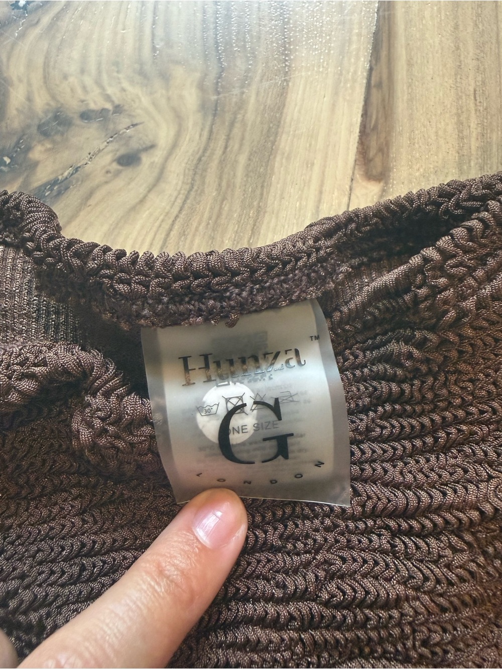 Hunza G Brown Textured Twist Bikini Set - Picture 4 of 4